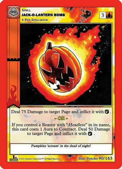 Jack-O-Lantern Bomb Card Front