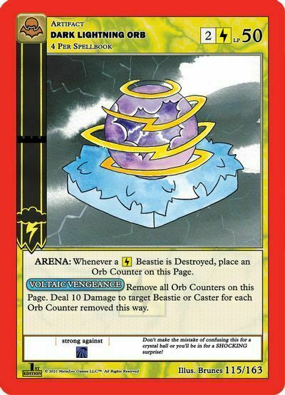 Dark Lightning Orb Card Front