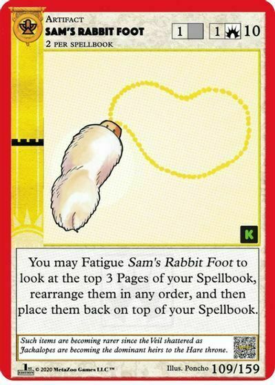 Sams Rabbit Foot Card Front