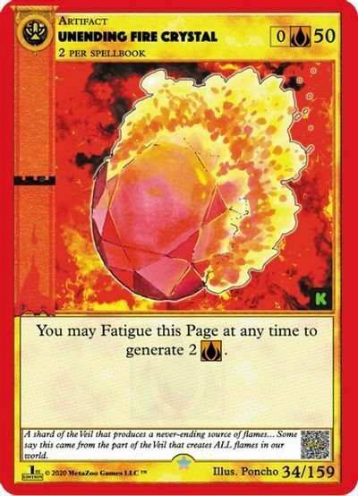Unending Fire Crystal Card Front