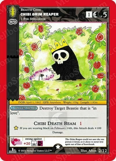 Chibi Grim Reaper Card Front