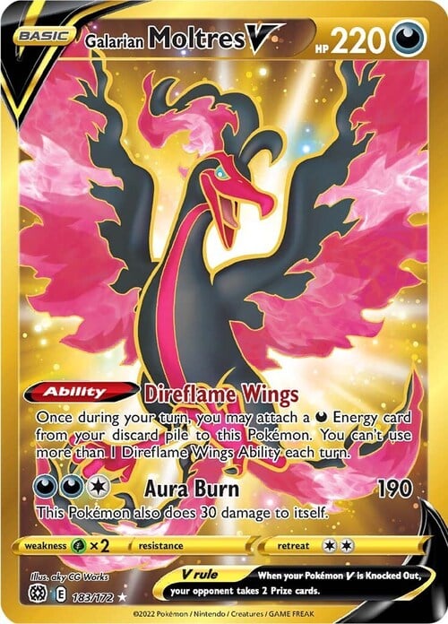 Galarian Moltres V Card Front