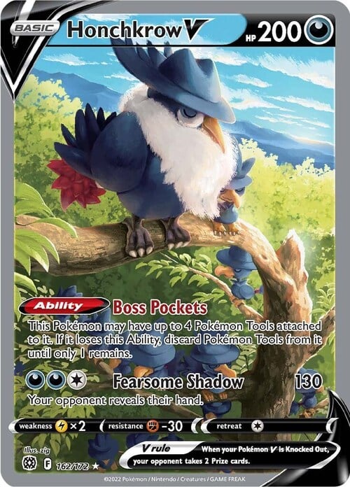 Honchkrow V [Boss Pockets | Fearsome Shadow] Card Front
