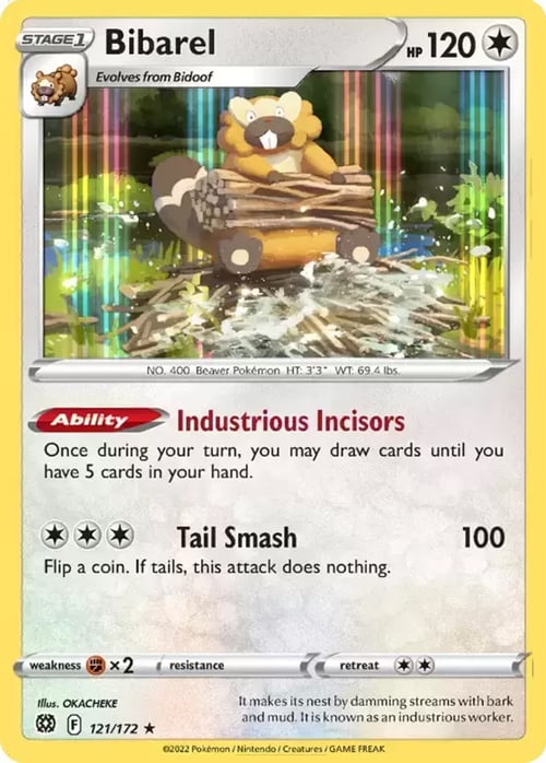 Bibarel [Industrious Incisors | Tail Smash] Card Front