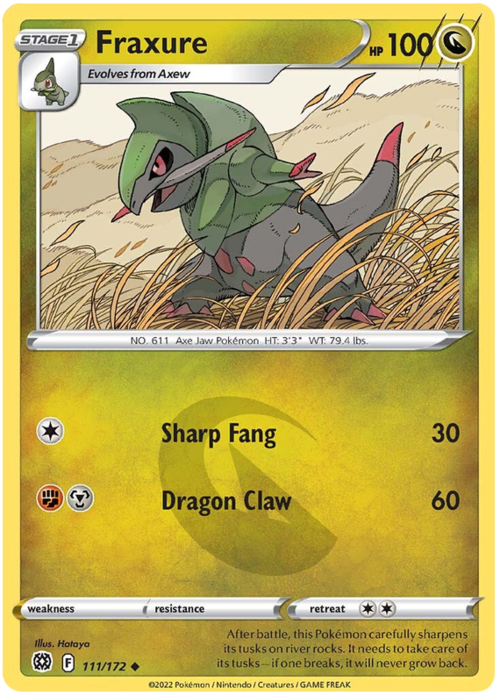Fraxure [Sharp Fang | Dragon Claw] Card Front