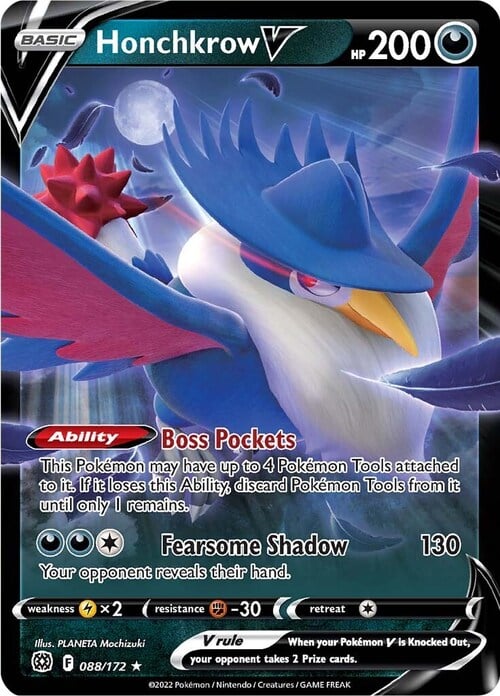 Honchkrow V [Boss Pockets | Fearsome Shadow] Card Front
