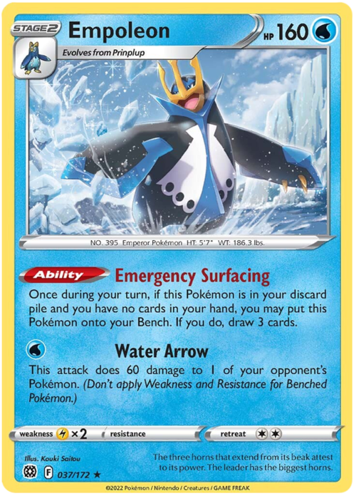 Empoleon [Emergency Surfacing | Water Arrow] Card Front