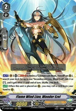 Flame Wind Lion, Wonder Ezel [V Format] Card Front