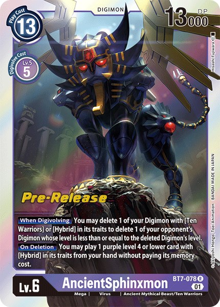 AncientSphinxmon BT-07: Next Adventure Pre-Release | Digimon | CardTrader