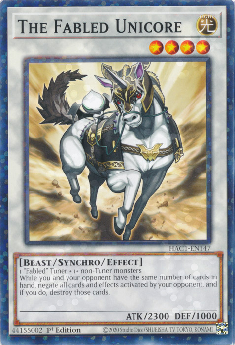 The Fabled Unicore Card Front