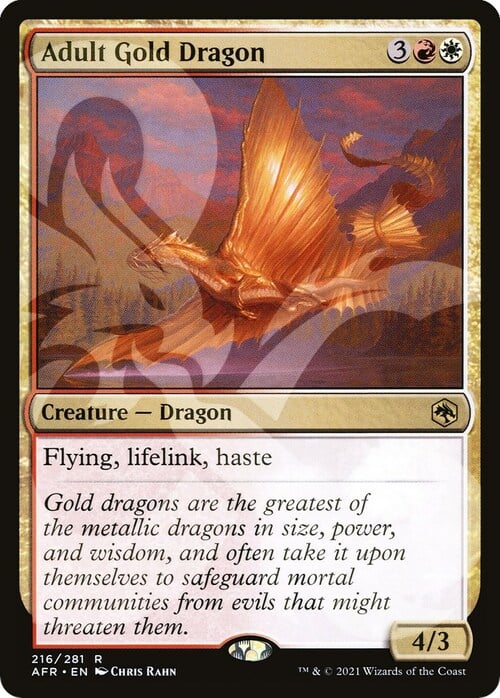 Adult Gold Dragon Card Front