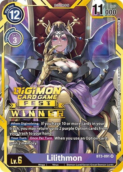 Lilithmon Digimon Card Front