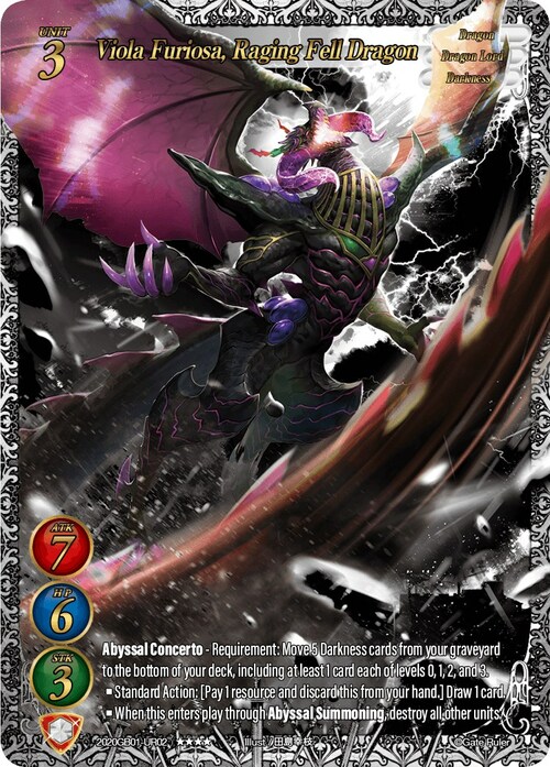 Viola Furiosa, Raging Fell Dragon Card Front
