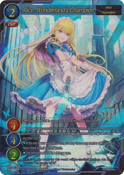 Alice, Wonderland's Champion Card Front