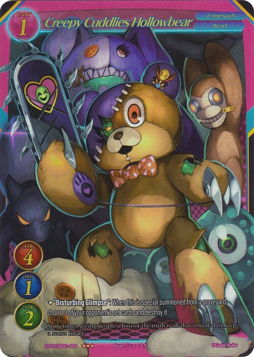 Creepy Cuddlies Hollowbear Card Front