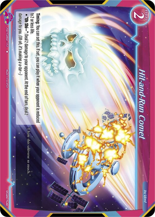 Hit-and-Run Comet Card Front