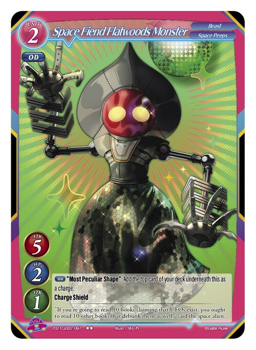 Space Fiend Flatwoods Monster Card Front