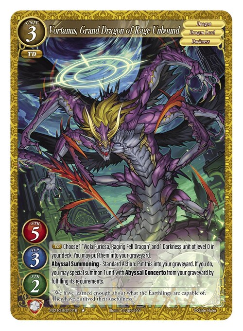 Vortanus, Grand Dragon of Rage Unbound Frente