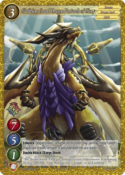 Gladirion, Grand Dragon Pentarch of Glory Card Front
