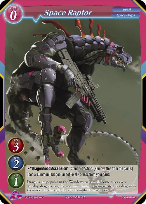 Space Raptor Card Front