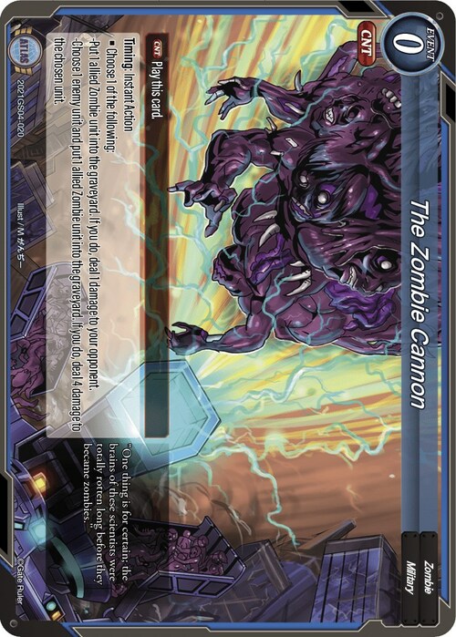The Zombie Cannon Card Front