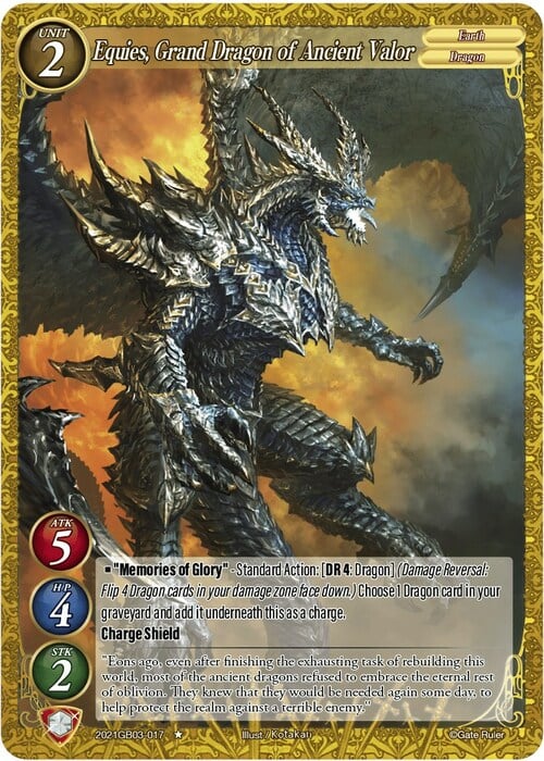 Equies, Grand Dragon of Ancient Valor Card Front