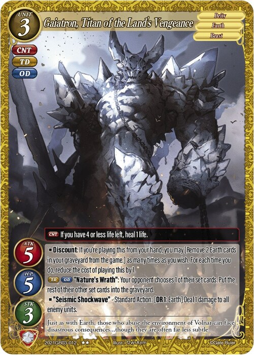Gaiatron, Titan of the Land's Vengeance Card Front