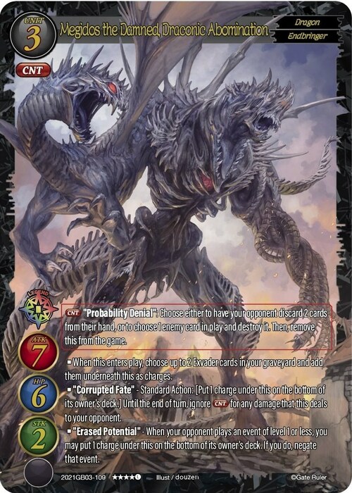 Megidos the Damned, Draconic Abomination Card Front