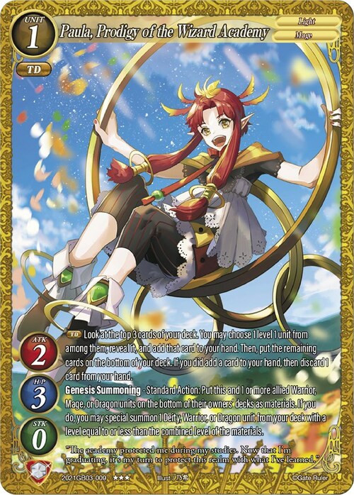 Paula, Prodigy of the Wizard Academy Card Front