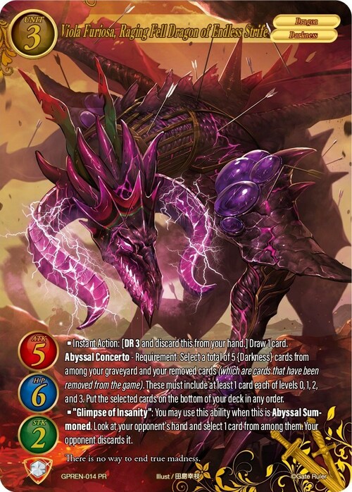 Viola Furiosa, Raging Fell Dragon of Endless Strife Card Front