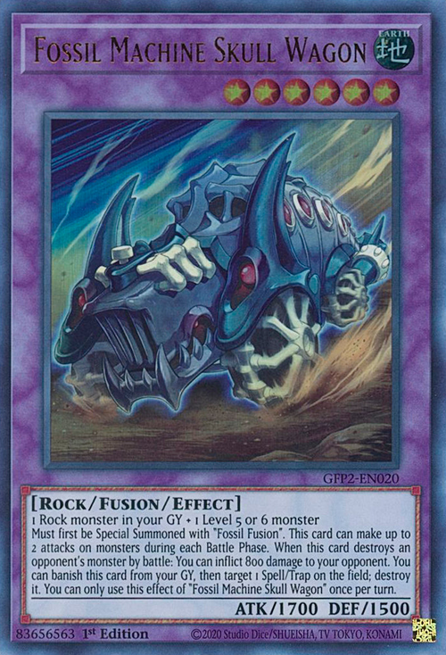 Fossil Machine Skull Wagon Card Front