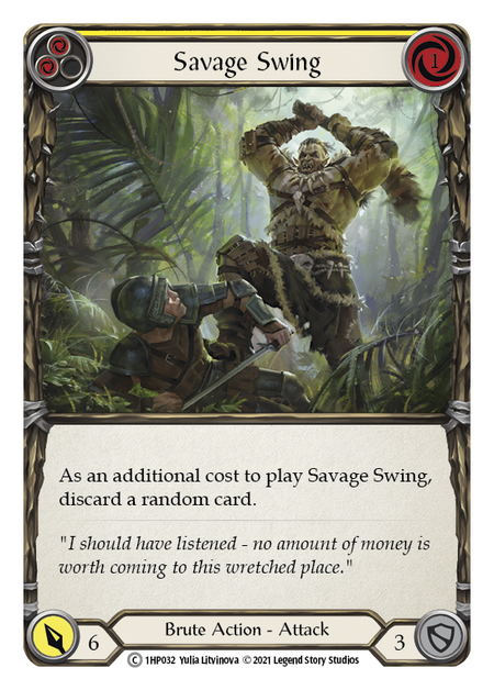 Savage Swing - Yellow Card Front