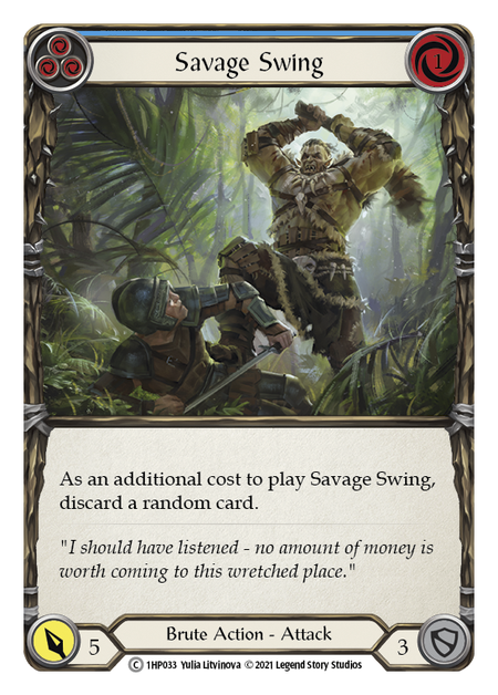 Savage Swing - Blue Card Front