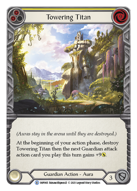 Towering Titan - Yellow Card Front