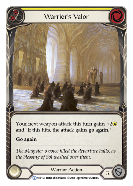 Warrior's Valor - Yellow Card Front