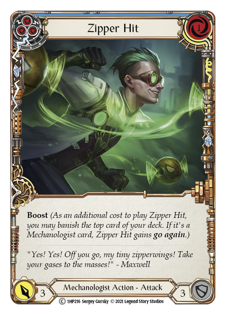 Zipper Hit - Blue Card Front