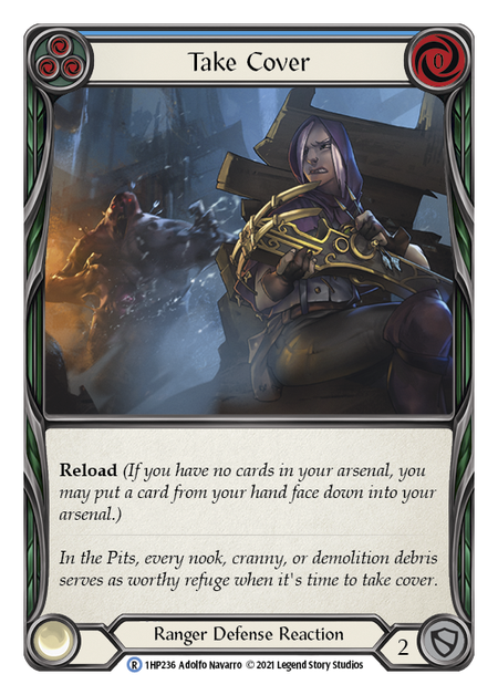 Take Cover - Blue Card Front