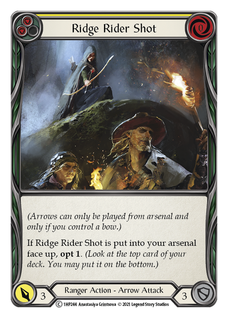 Ridge Rider Shot - Yellow Card Front