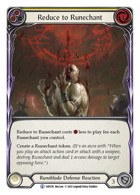 Reduce to Runechant - Yellow Card Front