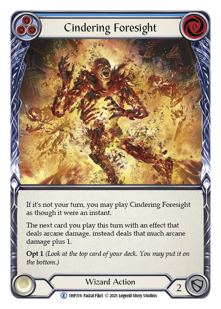 Cindering Foresight - Blue Card Front