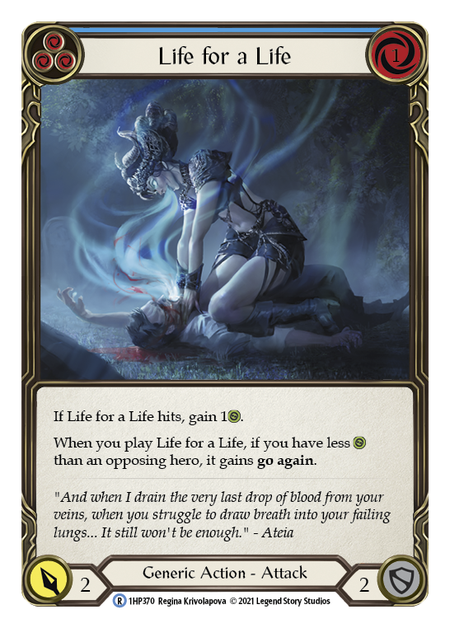 Life for a Life - Blue Card Front