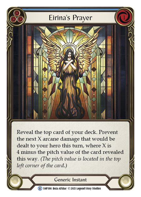 Eirina's Prayer - Blue Card Front
