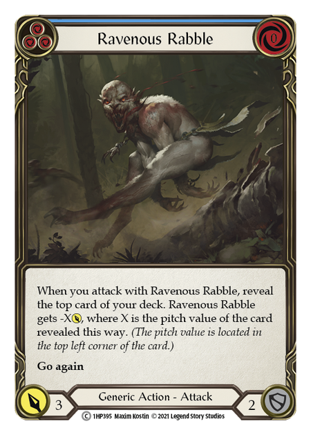 Ravenous Rabble - Blue Card Front