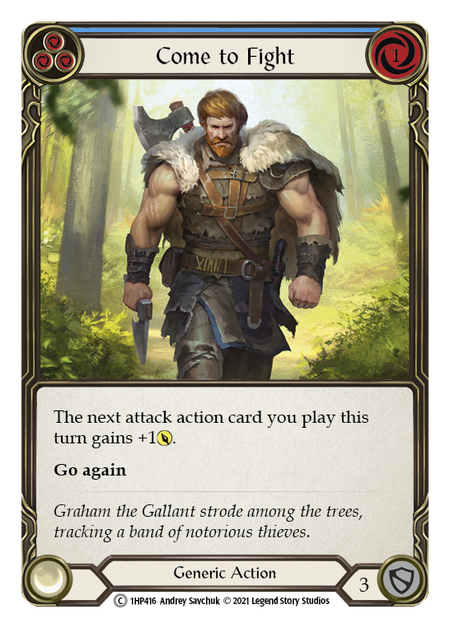 Come to Fight - Blue Card Front