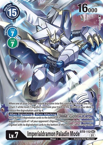 digimon card game imperialdramon paladin mode Imperialdramon: Paladin Mode [BT8-112] (Alternate Art) [New Awakening]