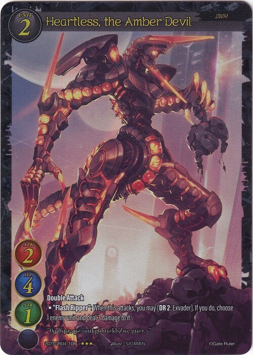 Heartless, the Amber Devil Card Front