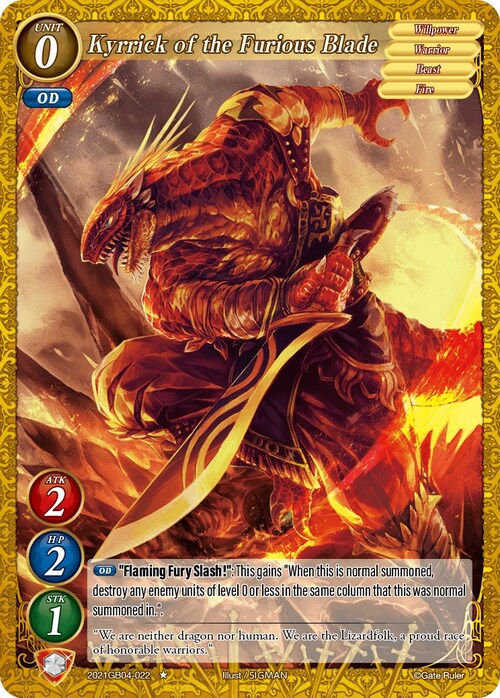Kyrrick of the Furious Blade Card Front