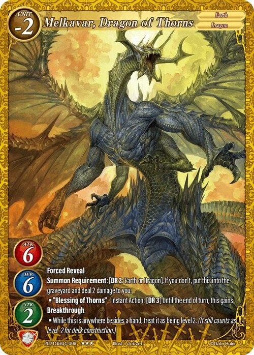 Melkavar, Dragon of Thorns Frente