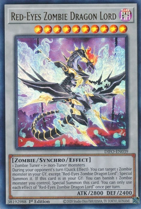 Red-Eyes Zombie Dragon Lord Card Front