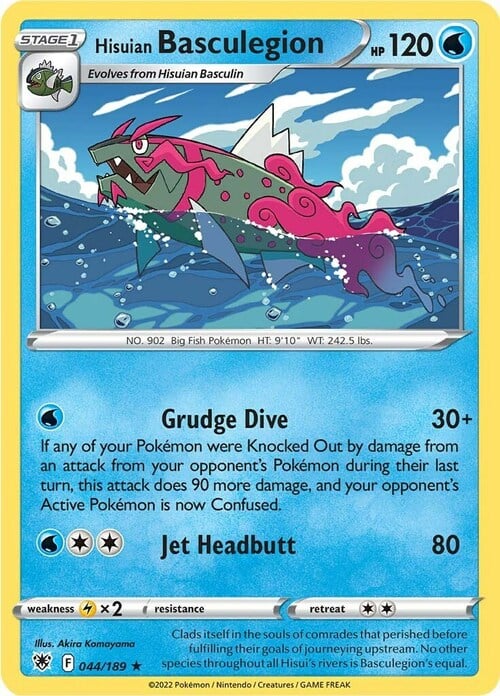 Basculegion di Hisui [Grudge Dive | Jet Headbutt] Card Front